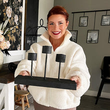 Load image into Gallery viewer, Distressed Black Metal Candle Holder
