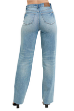 Load image into Gallery viewer, Judy Blue Full Size High Waist  Rigid Magic Star Shaped Destroy 90&#39;s Straight Jeans Plus Size
