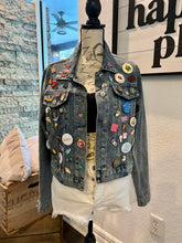 Load image into Gallery viewer, Upcycled “50” Pins Demin Jacket
