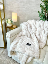 Load image into Gallery viewer, Ivory Faux Fur Blanket - Large: 60&quot;x72&quot;
