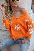 Load image into Gallery viewer, Celestial Blossom Distressed Sweater
