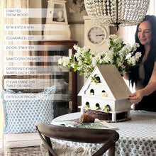 Load image into Gallery viewer, Distressed White Wood Functional Bird House | Outdoor Rated
