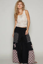 Load image into Gallery viewer, POL Drawstring Star Patch Contrast Wide Leg Pants
