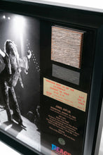 Load image into Gallery viewer, Janis Joplin Frame with Piece of 1969 Woodstock Stage and Original Ticket
