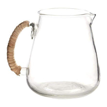 Load image into Gallery viewer, Emily Glass Pitcher with Rattan-Wrapped Handle
