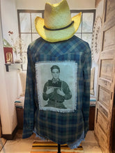 Load image into Gallery viewer, Upcycled Plaid Levis Shirt “Elvis
