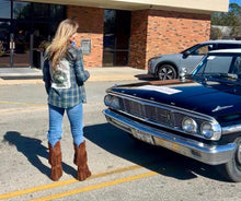 Load image into Gallery viewer, Upcycled Plaid Levis Shirt “Elvis
