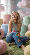Load image into Gallery viewer, Flower Child Revival Upcycled Jeans
