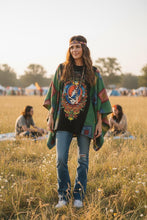Load image into Gallery viewer, Butterfly Top “Grateful Dead Kantha Sleeves Poncho
