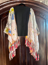 Load image into Gallery viewer, Butterfly Fringed Top  “Midnight Toker Kantha Sleeves Poncho
