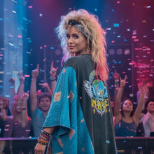 Load image into Gallery viewer, Butterfly Top “Van Halen Kantha Sleeves Poncho
