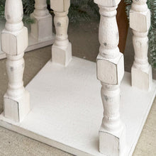 Load image into Gallery viewer, Distressed White Turned Wooden Open Lanterns, Set of Two
