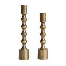 Load image into Gallery viewer, Taper Candle Holders, Antique Gold Finish, Set of 2
