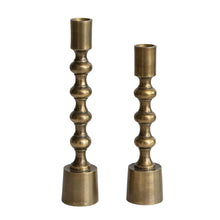 Load image into Gallery viewer, Taper Candle Holders, Antique Gold Finish, Set of 2
