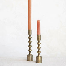 Load image into Gallery viewer, Taper Candle Holders, Antique Gold Finish, Set of 2
