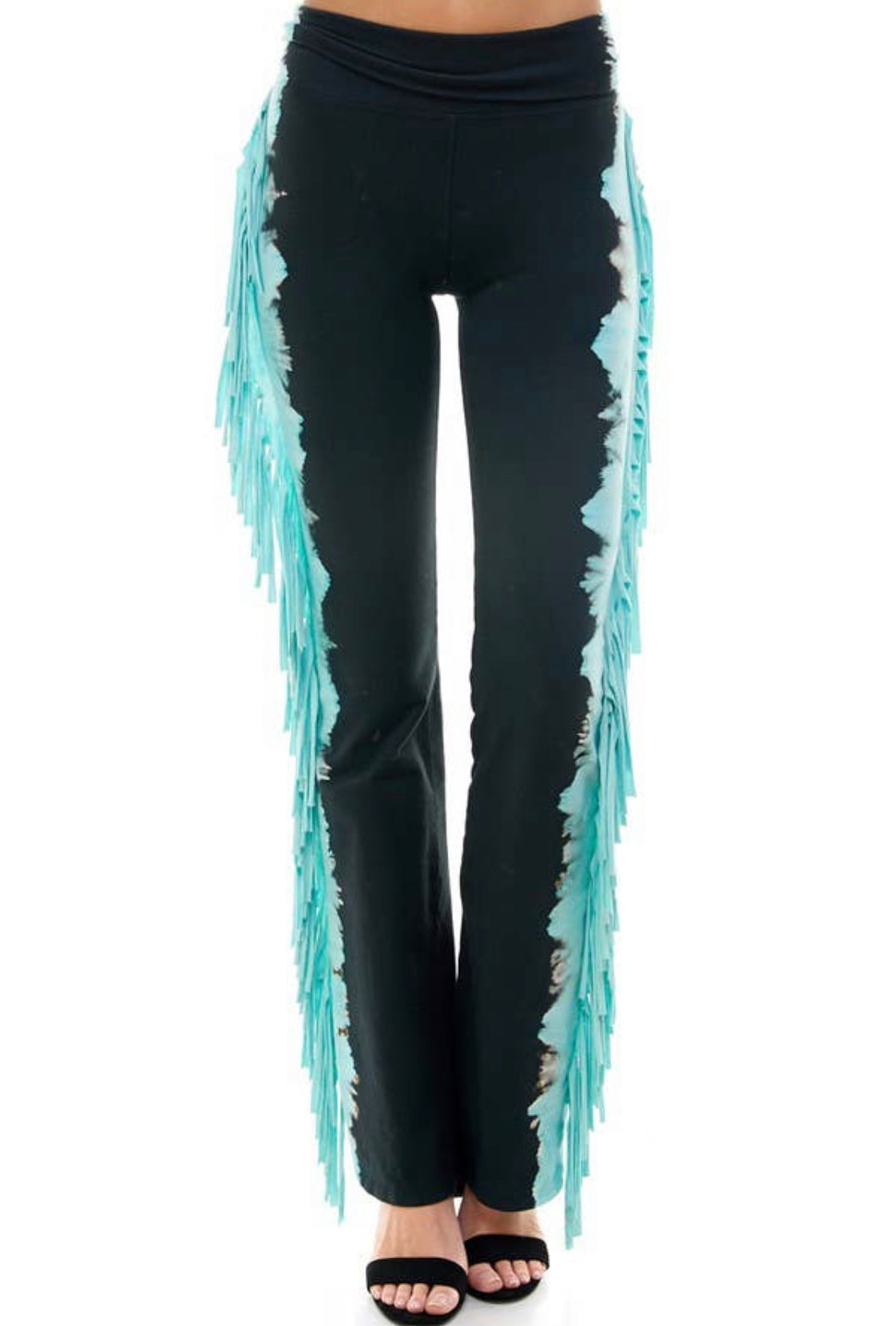 Tie Dye Fringe Yoga Pants