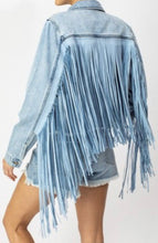 Load image into Gallery viewer, Blue Jean Baby Fringe Jacket
