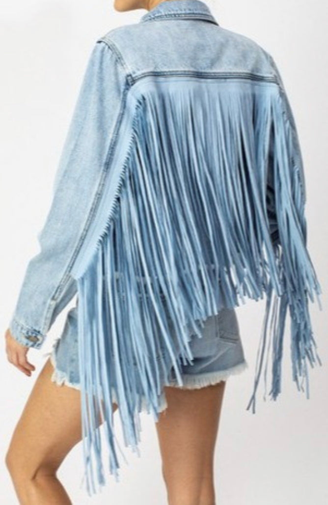 Blue Jean Baby Fringe Jacket