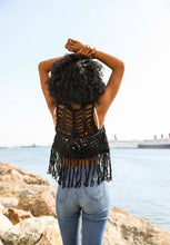 Load image into Gallery viewer, Crochet Bohemian Tassel Vest
