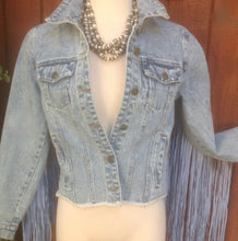 Load image into Gallery viewer, Blue Jean Baby Fringe Jacket
